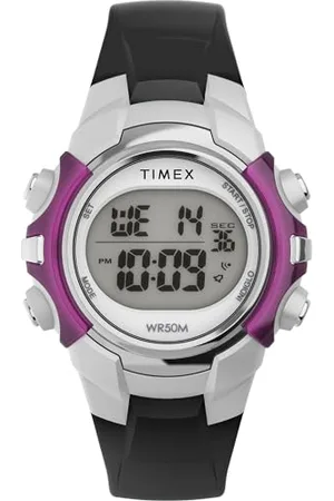 Timex Sport Unisex-Armbanduhr, 33 mm, schwarzes Kunstharzarmband, digitales Zifferblatt, schwarzes Gehäuse TW5M62700
