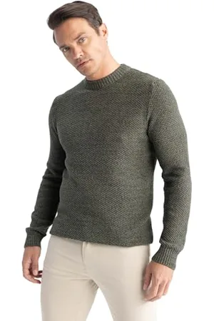 DeFacto Herren Pullover & Strickjacken - Vielseitige Pullover für Herren Standart Fit Crew Neck