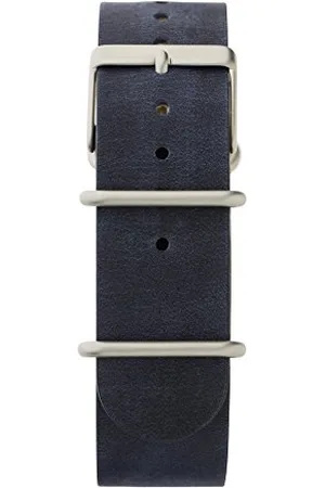 Timex Damen Uhrenarmband TWC075800BL: Klassisch, Blau, 21mm, Leder, Messing, Rund, Schnalle