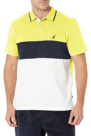 Nautica Herren Short Sleeve 100% Cotton Pique Color Block Polo Shirt Poloshirt, , XX-Large