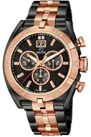 Jaguar Uhrenmodell J811 / 1 aus der Special Edition Kollektion, 45,8 mm Gehäuse mit rosa schwarzem Stahlarmband für Herren J811/1