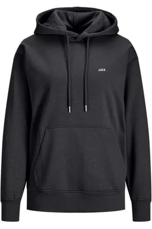 JACK & JONES JJXX Damen Jxabbie RLX Ls Every Hood SWT Noos Kapuzenpullover, Black/Print:White Logo, XL