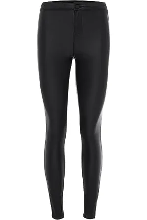 Noisy May NOS DE Damen Nmella Super Hw Coated Bukser Noos Hose, (Black Black), M / 30L EU