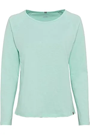 Camel Active Damen Basic Langarm T-Shirt mit Rundhalsausschnitt aus Reiner Baumwolle Womenswear-XS