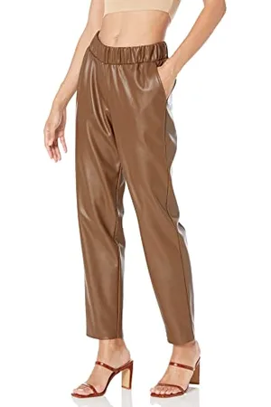 THE DROP Damen @lisadnyc Jogginghose aus Kunstleder zum Hineinschlüpfen, , Medium