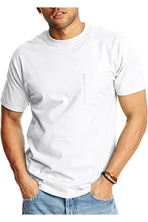 Hanes Herren Heavyweight Pocket T-Shirt, Beefy-T Full-Cut Cotton Pocket Tee für Männer, Crewneck T-Shirt für Männer, 1er oder 2er Pack, - 1 Packung, Mittel