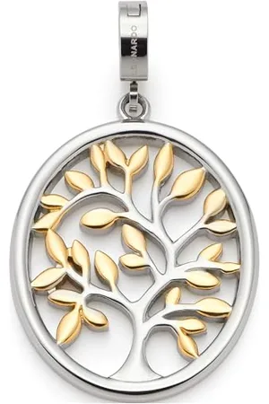 Leonardo Leonardo Jewels Anhänger Clip&Mix Milo, Ketten-Anhänger aus Edelstahl mit Lebensbaum im Bicolor-Charakter, Schmuck Geschenk für Frauen, 023620