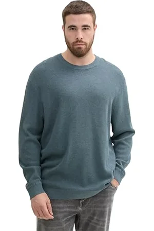TOM TAILOR Herren Plussize Basic Strickpullover aus Baumwolle, , 3XL