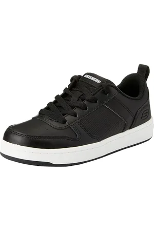 Skechers Street Boys Company Sneaker, Black Synthetic/White Trim, 43 EU