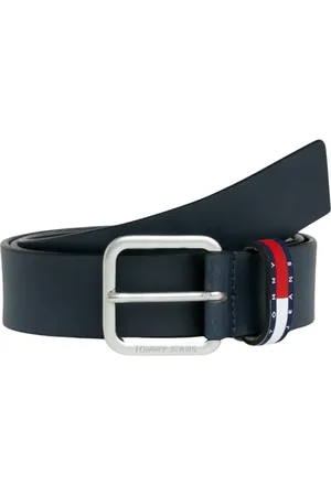 Tommy Hilfiger Herren Gürtel Ryan Regular mit Flagge aus Leder, (Dark Night Navy), 100 cm