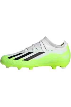 adidas X Crazyfast.3 Firm Ground Boots Fußballschuhe, Cloud White/Core Black/Lucid Lemon, 28 EU