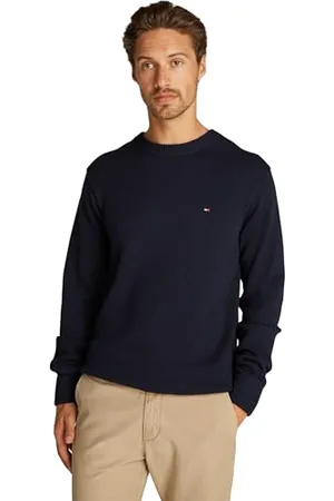 Tommy Hilfiger Herren Pullover Chunky Cotton Crew Neck Strickpullover, Blau (Desert Sky), XXL