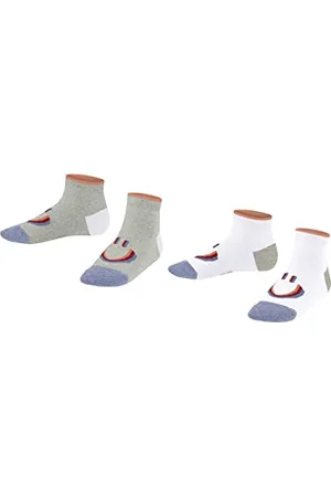ESPRIT Unisex Kinder Sneakersocken Smile 2-Pack K SN Baumwolle kurz gemustert 2 Paar, , 27-30