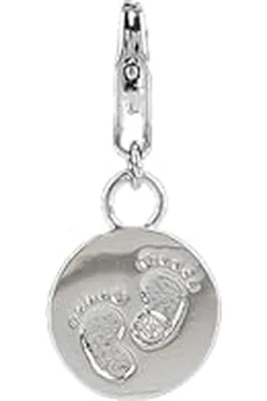 Depesche 11785-104 Charms Express yourself - Anhänger für Halsketten und Armband, Fußabdrücke, versilbert, als kleines Geschenk
