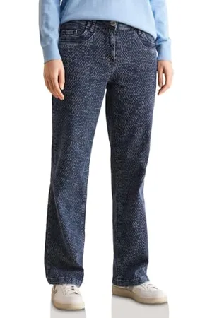 CECIL Wide Leg Bouclé-Look Jeans