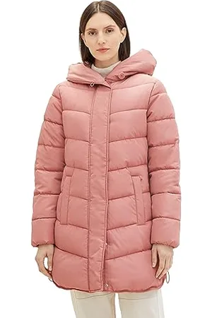 TOM TAILOR Damen Puffer Mantel mit Kapuze , fading rose, S