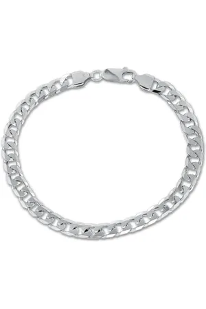 Amazon Panzerketten-Armband aus Sterlingsilber mit Diamantschliff, 20 cm