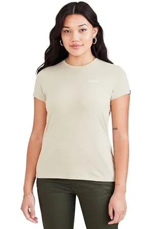 Dockers Damen Tee T-Shirt, Script Logo (Lucent White), M