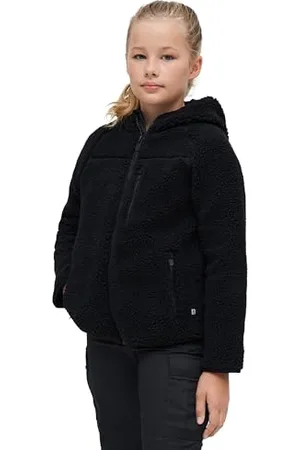 Brandit Kids Teddyfleece Jacket Hooded, Farbe: black, Größe: XL 158