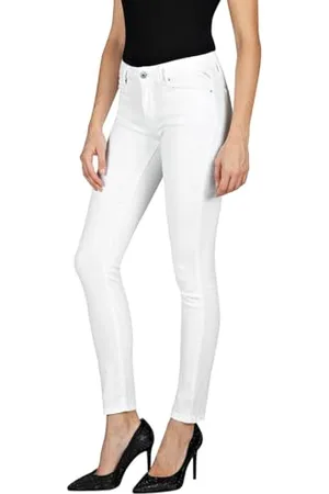 Replay Damen Jeans mit Stretch, Weiß (White 001), 28W / 30L