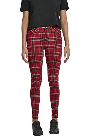 Urban classics Damen TB2848-Ladies Skinny Tartan Pants Hose, , 26