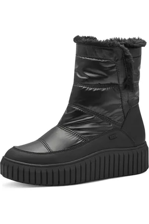 QS by s.Oliver Damen Stiefel ohne Absatz Wasserabweisend Vegan, (Black), 39 EU