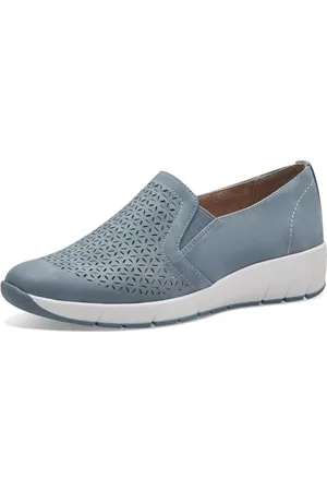 Jana Damen Slipper mit Keilabsatz Vegan, Blau , 38 EU