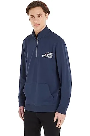 Tommy Hilfiger Herren Sweatshirt mit Reißverschluss Zipper Regular Entry Graphic Halber Zipper, (Twilight Navy), L