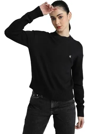 Calvin Klein Jeans Damen Ck Embro Badge Sweater J20j222987 Kurzarm Polo, , 3XL Große Größen