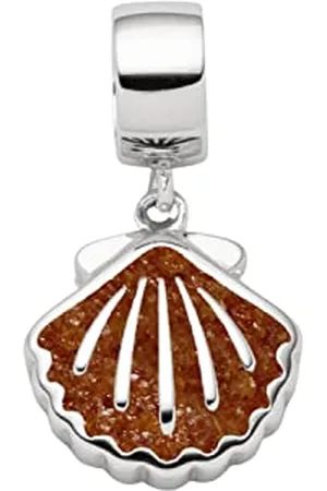 DUR Charm MUSCHEL Bernstein, Silber 925/- rhodiniert (F319)