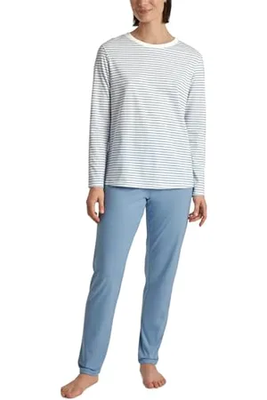 Calida Cotton Stripes Pyjama, lang Damen, aus 100% Baumwolle
