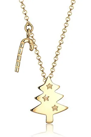 Elli Halskette Damen Tannenbaum Anhänger Verspielt aus 925 Sterling Silber vergoldet