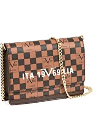 19V69 Italia Damen Handtasche Leandra Gold Women Handbag, Taupe/Grau/Dunkelbraun