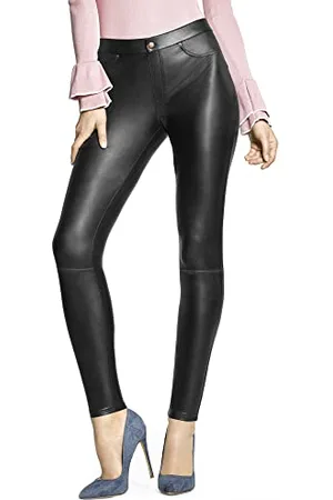 HUE Damen Faux Leather Leggings, , X-Klein