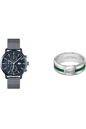 Lacoste Multi Zifferblatt Quarz Uhr für Herren mit Blaues Edelstahl-Mesh-Gliederarmband - 2011196 Ring für Herren Kollektion Baseline - 2040083G