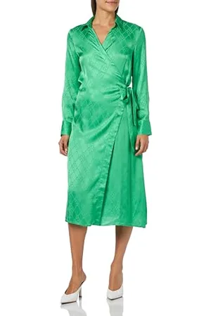 Replay Damen Kleid Langarm Tailliert, (Grün), XS