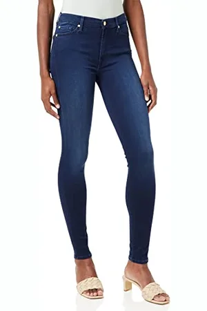 7 for all Mankind Damen Skinny Jeanshose HW, Blau ( DK), W30/L30 (Größe: 30)