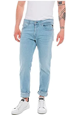Replay Herren Jeans Grover Straight-Fit mit Stretch, (Blau), 30W / 32L