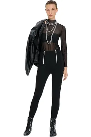 Koton Women Slim Fit Medium Rise Zipper Detail Leggings