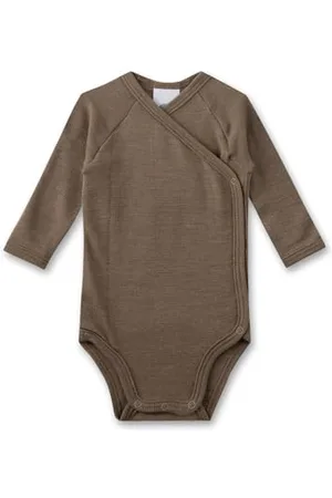 Sanetta Wickelbody Langarm aus Merino-Wolle & Seide | Nachhaltiger und süßer Wickelbody für Mädchen & Jungen aus Wolle-Seide-Mix. Baby Wickelbody 068
