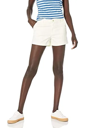 Amazon Damen Mittelhohe schmal geschnittene Khaki-Shorts mit 9 cm Schrittlänge, , 38