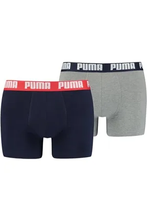 PUMA Herren Basic Boxers Unterwäsche, Blue/Grey Melange, S EU