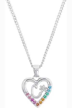 Prinzessin Lillifee Kette mit Anhänger 925 Sterling Silber Mädchen Kinder Halsschmuck, mit Zirkonia synth., 35+3 cm, Silber, C, Kommt in Schmuck Geschenk Box, 2027878