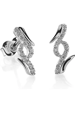 ORPHELIA Damen-Ohrstecker 750 Weißgold rhodiniert Diamant (0.16 ct) weiß Brillantschliff - OD-5323