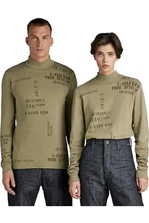 G-Star RAW Herren Unisex Jacquard Mock Strickpullover, , L
