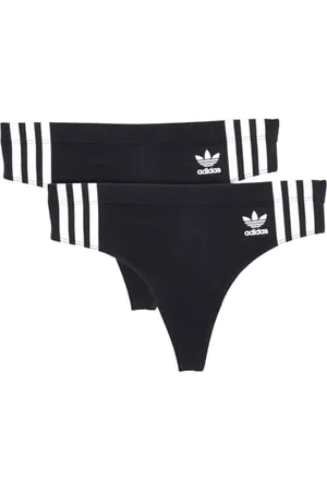 adidas Damen Tanga mit Breiten Seiten, Schwarz/Schwarz, L