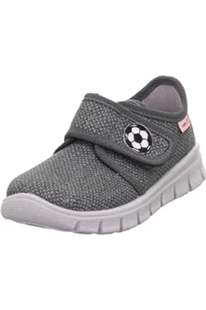 Superfit Jungen Bobby Hausschuhe, GRAU/SCHWARZ 2000