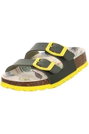 Superfit Mädchen FUSSBETTPANTOFFEL Hausschuhe, OLIVE/GELB 7050