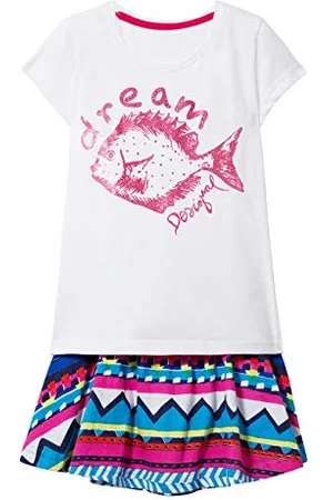 Desigual Mädchen Girl Knit Short Sleeve (Pack_POMO) T-Shirt, , 104 (Herstellergröße: S)