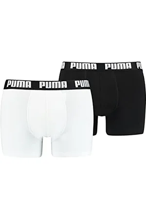 PUMA Herren Boxer Unterwäsche, Weiß/Schwarz, L (2er Pack)